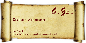 Oster Zsombor névjegykártya
